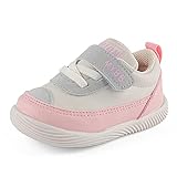 LACOFIA Baby Lauflernschuhe Mädchen Krabbelschuhe Baby Erste Sneaker mit rutschfeste Gummisohle Rosa 19(Etikett 17)