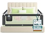 KESSER® Bettschutzgitter 150 cm, Rausfallschutz Bett & Bettgitter Kinderbett, klapp- & höhenverstellbar, Kindersicherung Baby Fallschutz, Mesh Netz, Kinderbett Schutzgitter + Tasche, Dunkelgrau