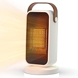 Heizlüfter Energiesparend Klein, 1200W Heizung Elektrisch mit Thermostat, PTC Keramik Heizlüfter Leise, 3 Modi, Überhitzungs- & Kippschutz, Elektroheizung für Schlafzimmer, zu Hause, Büro (Weiß)