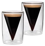 Feelino® Espressotassen Set (2x70ml) Espresso Gläser, doppelwandige Gläser, Espressokaffeetassen, Doppelwandige Kaffeegläser, Espresso Tassen, Espressokaffeetassen Thermogläser doppelwandig