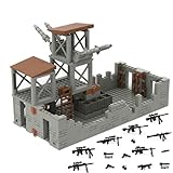 Militär Szene Baustein Set, DIY Militärbasen Architektur Modell, WW2 Militärische Wachsames Haus Architektur, Kompatibel mit Lego Minifiguren