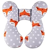 vocheer Baby Travel Pillow (Upgraded), Kopf- und Nackenstützkissen für Kinderwagen, Autositz, Stroller, Babywippe, Baumwolle，Fox