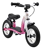 BIKESTAR Kinder Laufrad Lauflernrad Kinderrad für Mädchen ab 2-3 Jahre | 10 Zoll Classic Kinderlaufrad | Pink & Weiß | Risikofrei Testen