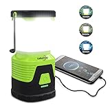 Tekstap LED Campinglampe Tragbar, 1000LM Camping Laternen, 4 Beleuchtungsmodus, 5000mAh, IP54 Wasserdicht, PerfekteTaschenlampe für Camping Stromausfällen ,Notfall ,Hurrikan ,Wandern