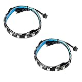 J&D PC RGB LED Streifen Licht, 2er-Pack Magnetischer RGB LED Strip Plus Verlängerung mit 4-Pin RGB-Header für Motherboard/PC-Gehäuse, Kompatibel mit Asus Aura/Asrock Aura RGB LED/Mystic Light