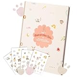 Mein erstes Jahr Babyalbum – 28,5x21cm Babytagebuch mit Pfotenabdruck-Design, Erinnerungsbuch | Zur Babyparty, Taufe & als Geschenk zur Geburt
