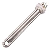 AIICIOO Edelstahl-Heizelement DIY 12V 600W heizstab tauchsieder für heizung 1 Zoll 33.2mm mit Silikonring