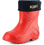 Ladeheid Kinder Mädchen Jungen federleichte Eva Thermo Gummistiefel gefüttert LA-763 (Rot1/Marineblau, 28 EU)