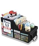 LIONSTRONG® Auto Organizer [EXTREM STABIL DURCH KUNSTSTOFFPLATTEN] - Universeller Rückbank Organizer für den Rücksitz & Beifahrersitz - Ideal für den Urlaub, viel Platz für Spielzeug - Wasserabweisend