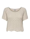 ONLY Damen Onlnola Life S/S Pullover KNT Nca, Cloud Dancer, M