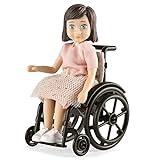 LUNDBY Puppenhaus Puppen Set - Moderne Puppe mit Rollstuhl & Puppenkleidung - Puppe für Jungs & Mädchen - Hochwertiges Puppenhaus Zubehör - 1:18 Puppe klein 15x35x90mm - Puppe ab 3 Jahre