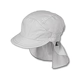 Sterntaler Unisex Kinder Schirmmütze mit Nackenschutz Ohne Bindebänder Sonnenhut, lichtgrau, 47