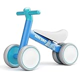 KORIMEFA Kinder Laufrad ab 1 Jahr, Balance Lauflernrad Fahrrad Spielzeug für 10-24 Monate Baby, Erstes Rutschrad Ultraleichtes Kinderfahrrad ohne Pedal mit 4 Rädern für Jungen Mädchen Geschenk (Blau)