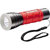 VARTA Taschenlampe LED inkl. 3x AAA Batterien, Outdoor Sports F10 Leuchte, Lampe mit zwei Leuchtmodi, Taschenleuchte mit gummiertem Griff, sehr robust, rot