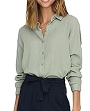 JDY Damen Musselin-Bluse JDYTheis Langarm 15271018 Desert Sage S