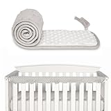 Mocoli Baby Kinderbettschutz, Baby Babybett Umrandungen,Bettkantenschutz für Kinderbetten Weiche Kantenschutz Baby Schutz vor Kauen und Kratzen durch das Baby Grau (3 Stück/Set)