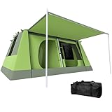 Outsunny Campingzelt für 4-8 Personen leicht, stabil wasserdicht Tunnelzelt mit Vordach, Fenster, Haken, Seitentasche, Familienzelt mit 2000mm Wassersäule Zelt für Camping Reise Trekking