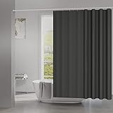 WOLTU Duschvorhang 200x200cm Badvorhang Anti-Schimmel Antibakteriell Wasserdichter Polyester Stoff Waschbar Badewanne Vorhang Dunkelgrau mit 12 Duschvorhängeringen für Badewanne und Dusche