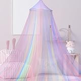 Kievano Betthimmel Mädchen Kinderzimmer Himmelbett Baldachin Moskitonetz 60×250×1200 cm für Babybett Einzelbett Doppelbett Polyester Netz mit Haken und Aufbewahrungsbeutel