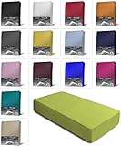 one-home Jersey Spannbettlaken Spannbetttuch Bettlaken weich 100% Baumwolle Rundumgummi, Farbe:Grün, Maße:90-100 x 200 cm