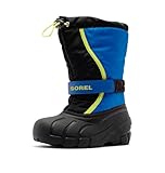 Sorel Flurry Boot Schneestiefel, Black, Super Blue, 33 EU