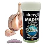 Blinkerglück Angeln Kunstköder-Maden 2cm – 50 Stück in praktischer Kunststoffdose mit Knoblaucharoma (Bubblegum (UV-Aktiv))