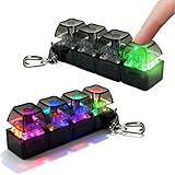 2 Stück Tastatur Fidget Toy - 4 Tasten 7 Farben Leuchtende Tastatur-Fidget-Toy, RGB-Beleuchtung Mechanische Tastatur Zum Stressabbau, Tragbarer Entspannungs-Schlüsselanhänger Für Reisen Und Büro