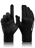 TRENDOUX Winterhandschuhe Herren Damen: Unisex Antirutsch Thermo Handschuhe Touchscreen für Outdoor Sportarten Schwarz M