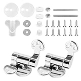 Jortmrd 2 Set WC Sitz Scharnier Ersatzteile Toilettendeckel Scharniere für Toilettensitz mit Absenkautomatik Ersatzscharnier mit Beschlägen Reparaturteilen aus Zinklegierung für Meisten Toilettensitze