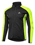 INBIKE Fahrradjacke Herren Winter Wasserdicht Atmungsaktiv Laufjacke Softshelljacke Jungen Jacke Übergangsjacke Frühling Herbst Outdoor Fahrrad Radsport Grün Schwarz XL