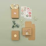 Adventskalender Boxen Kraftpapier, 24 Stück: 24 Boxen à 4 x 8 x 10 cm