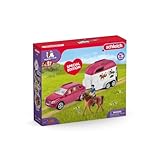 Schleich Auto mit Pferdeanhänger, Set mit 1 Pferd inklusive, Spielfiguren-Set für Kinder ab 5 Jahren