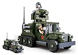 Sluban SL95556, WWII - Alliiertes Halbkettenfahrzeug [M38-B0685], Spielset, Klemmbausteine, Soldaten, mit Spielfigur, Army WWII, Multi Color