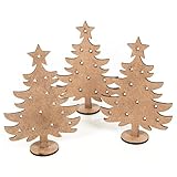 Mini Weihnachtsbaum Holz 14 cm – Flacher Tannenbaum zum Zusammenstecken – Deko & Geschenkidee – DIN A6 Format – Logbuch-Verlag