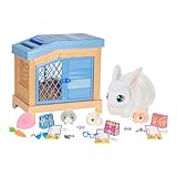 Little Live Pets Mama Surprise Häschen, Mama Häschen zum Füttern & Pflegen – bekommt 3 Babys, Interaktives Spielset mit Mama Häschen & Stall, 20+ Geräusche & Reaktionen, Accessoires zum Stylen