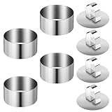 4 Stk Dessertringe und Speiseringe Set, Servierringe, Anrichteringe, Edelstahl Kuchenringe Set, 8cm Kleine Tortenringe Set, Dessert Formen Dessertringe Kochringe für Dessert Kuchen Mousse Ringe