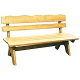 Gartenbank 2-Sitzer 120x60x82cm Freital Holz Kiefer Massiv hellbraun imprägniert