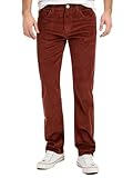 Rock Creek Herren Cordhose Hose Stretch Basic Bootcut Hose Regular Fit Lange Hose Stoff Hose Winterhose Männerhose H-399 Weinrot W32 L34