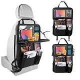 Absyrony Organizer Autositz Kinder, Rückenlehnenschutz Auto, Tasche Rücksitz mit Klapptisch und Viele Taschen, Autositz-Organizer iPad/Tablet-Tasche, Rücksitzschoner, Autositzschoner Rückenlehne
