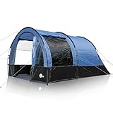 your GEAR Mistral Tunnelzelt, Campingzelt 4 oder 5 Personen, UV 50+ Schutz, Zelt mit 3000 mm Wassersäule, Familienzelt mit Stehhöhe, Wasserdicht, Großes Outdoor Zelt