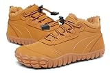 SAGUARO Kinder Winter Barfußschuhe Winterschuhe Warme Gefüttert Wanderschuhe Leicht rutschfest Winterstiefel 29EU