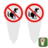 2 Stück Steckschilder Kein Hundeklo, 30 × 15 cm Hinweisschild Keine Hundetoilette, PVC Schild Hunde Kacken Verboten für Hof Park