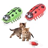 Mini Käfer, 2 Stück Käfer Katzenspielzeug Elektrischer Käfer Katzenspielzeug Marienkäfer Spielzeug Interaktive Wanze KatzenspielzeugKäfer Haustier Lustiges Spielspielzeug für Katzen Kätzchen Training