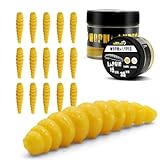 Troutlook Worma Lures - Largio Forellengummi, 15 Stück, Ideal für Forellen (Pure Yellow - Garlic/Knoblauch, 3,5cm - 15 Stück)