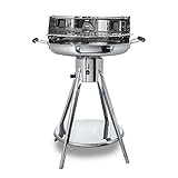 Aktiva Holzkohlegrill Rundgrill – Edelstahl Grill mit Belüftung – Outdoorgrill mit Edelstahl Grillrost – Garten Holzkohlegrill Ibiza