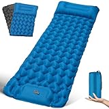 Isomatte Selbstaufblasend Camping Luftmatratze 200 * 68CM Ultraleicht Camping Matratze mit Kissen Tragbar Luftzellenmatte Wasserdicht Schlafmatte für Outdoor, Wandern, Zelt, Strand