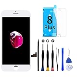 GOLDWANGWANG Display für iPhone 8 Plus LCD Touch Screen Digitizer Ersatz Bildschirm mit komplett kostenlosem Tool und Reparaturanleitung (iPhone 8 Plus Weiß, 5.5')