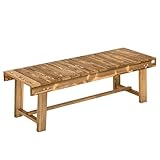 Outsunny Gartenbank, 2-Sitzer Holzbank, Sitzbank, Gartenmöbel, Rustikale Bank, Massivholz, Dunkelbraun, 110 x 38 x 35 cm