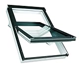 Kunststoff Dachfenster 78x118 cm OptiLight PVC THERMO von FAKRO Konzern | mit 2-fach Verglasung, Lüftungsblende und Eindeckrahmen für Ziegel | Schwingfenster von FAKRO Gruppe