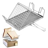 Golgner Camping Toaster für Gaskocher, Camping Toaster Rack, Camping Toaster für Koche, Edelstahl Faltbarer Toastablett, Camping Kocher Toaster, für Gasherd, Picknick, Reisen